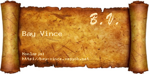 Bay Vince névjegykártya